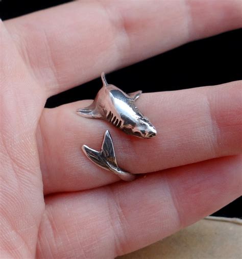 Sterling Silver Ring Shark Ring Nautical Nautical Ring Etsy