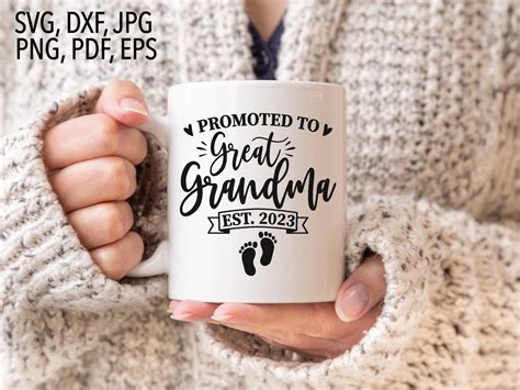 Promoted To Great Grandma Est Svg New Grandma Svg Etsy Ireland