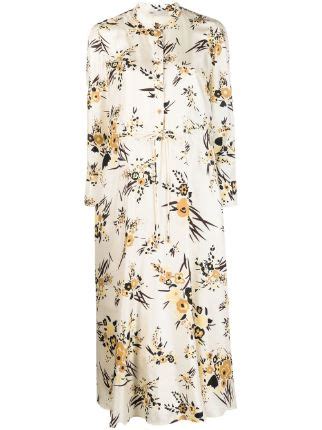 Tory Burch Floral Print Silk Shirt Dress Farfetch