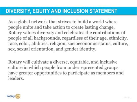 Ppt Rotarys Diversity Equity And Inclusion Statement Powerpoint