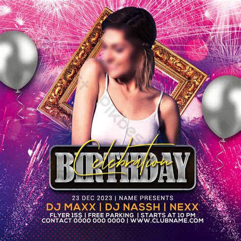 Birthday Party Flyer Psd Free Download Pikbest