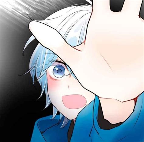 An Anime Character With Blue Hair Making The Vulcan Sign