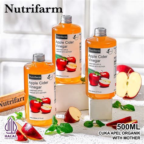 Jual Cuka Apel Original Organik Nutrifarm Ml Apple Cider Vinegar