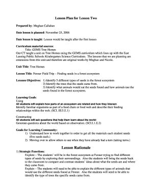 Fillable Online Lesson Plan For Lesson Two Fax Email Print Pdffiller