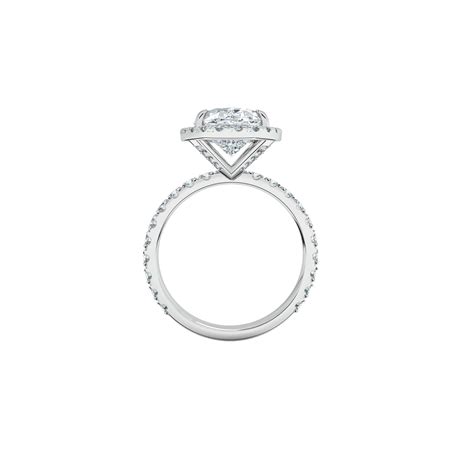 Oval Halo Diamond Ring on Diamond Band | Lindendale Diamonds