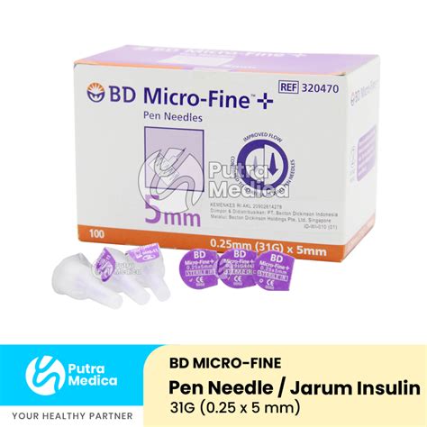 Jual BD Micro Fine Pen Needles 31Gx5mm 1 Box Insulin Diabetes