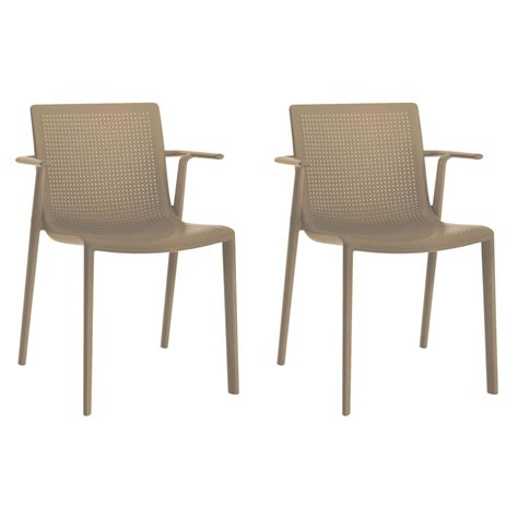 Set 2 Fauteuil Beekat RESOL Beige L56 L0 P55 5 H79 Fibre De