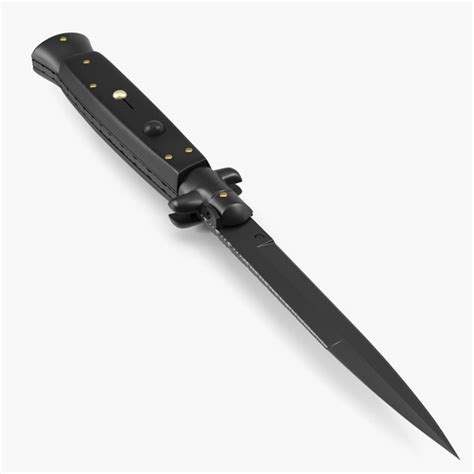 3D model Stiletto Knife Black Handle - TurboSquid 1849820