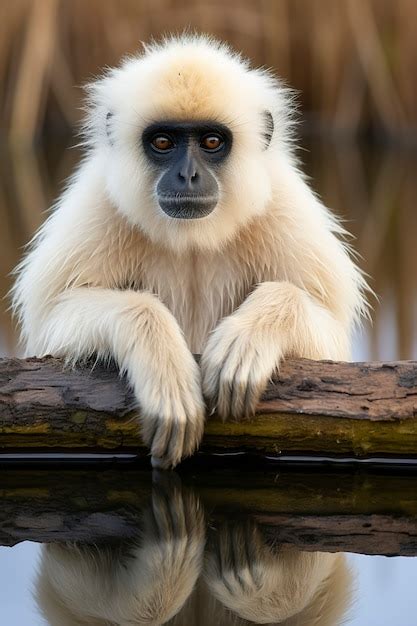 Free Ai Image Close Up On Gibbon In Nature