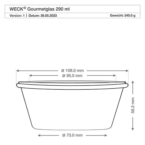 290 Ml Gourmetglas RR100 Mit Frischhaltedeckel Weiss WECK