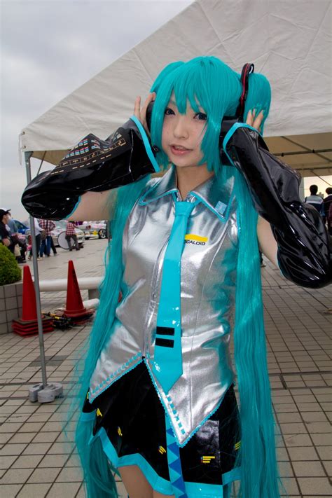 Aqua Hair Black Legwear Blouse Cosplay Detached Sleeves Hatsune Miku