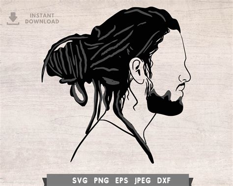 Black Male Svg Black Man With Dreadlocks Svg Black Man Beard Etsy