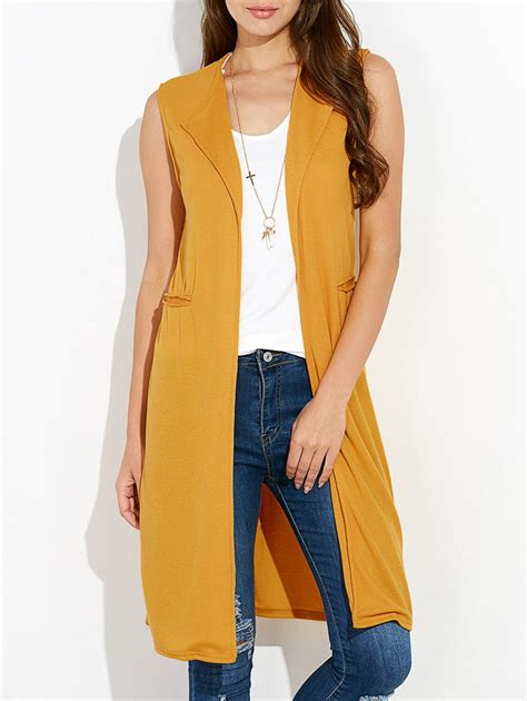 Earthy S Duster Sleeveless Vest Knit Cardigan