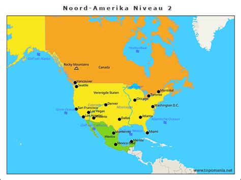 Topografie Noord Amerika Niveau 2 Topomania Net