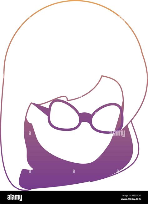 Avatar Woman Wearing Glasses Over White Background Colorful Design Vector Illustration Stock