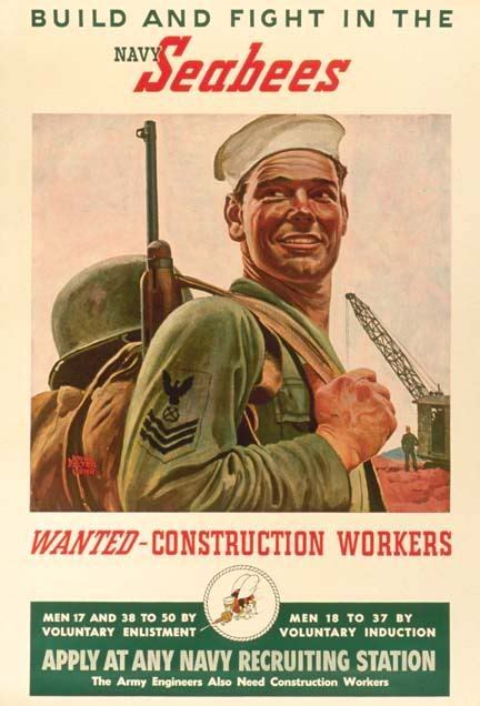 Seabee Poster Navy Seabees Us Navy Seabees Wwii Posters