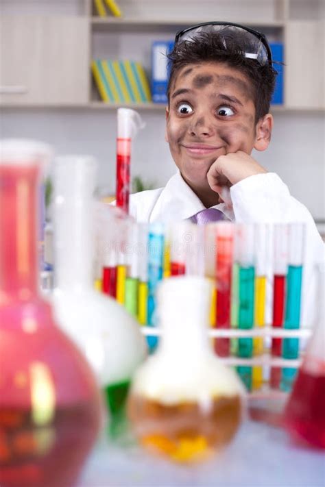 Yong Funny Scientist Doing Some Crazy Experiment Stock Image - Image of ...