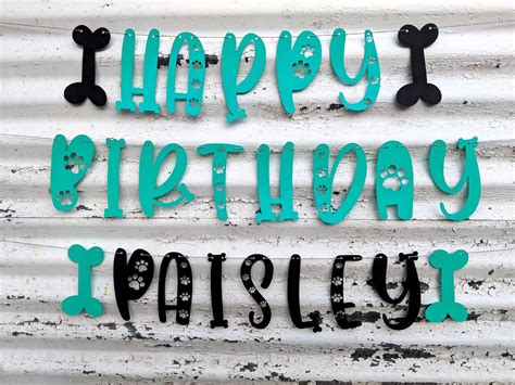 Dog Birthday Banner HAPPY BIRTHDAY Banner Happy Birthday - Etsy