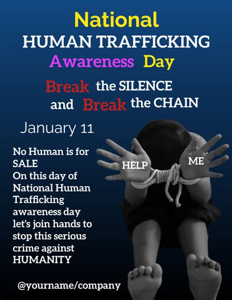 National Human Trafficking Awareness Day Flay Template Postermywall