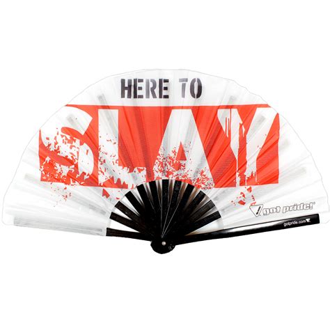 Here To Slay Large Bamboo Folding Clack Hand Fan – Got Pride!