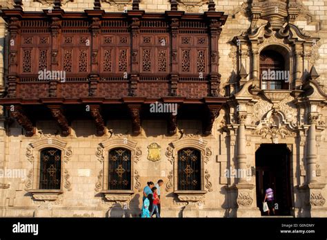 Archbishop S Palace Of Lima At Plaza De Armas Square Plaza Mayor Peru