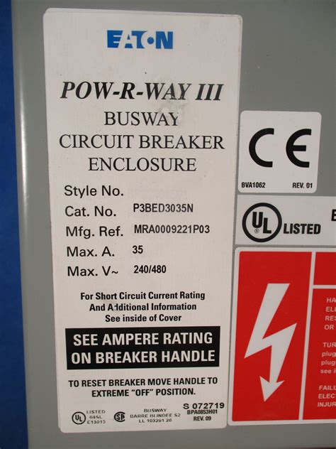 New Eaton Pow R Way Iii Busway Circuit Breaker P Bed N Busplug A