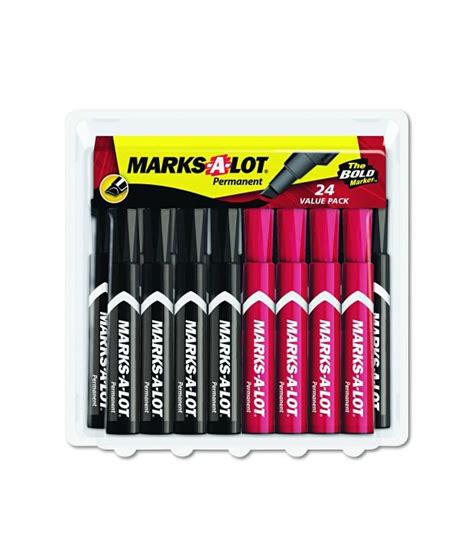 Avery Marks A Lot Markers Permanent Regular Chisel Tip Red Black 24