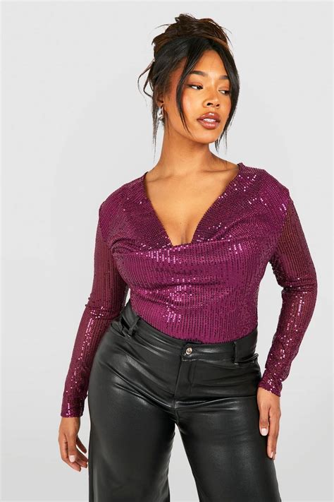 Sequin Bodysuits Glitter And Sequin Bodysuits Boohoo Uk