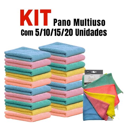 Kit Pano Mágico Microfibra 60cm X 40cm De Alta Absorção 10un