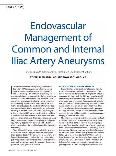 Endovascular Management Of Common And Internal Iliac Artery Aneurysms Docslib