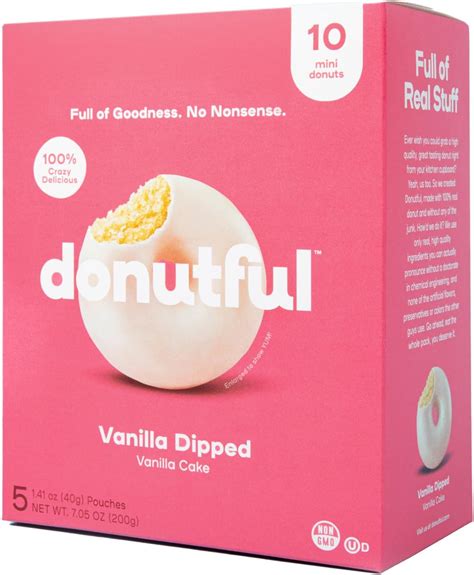 Donutful Vanilla Dipped Mini Donuts Snack Pack Premium