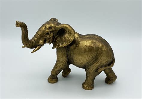 Moderner Elefant 21cm Antik Gold Deko Afrika Tierwelt Dekoskulptur