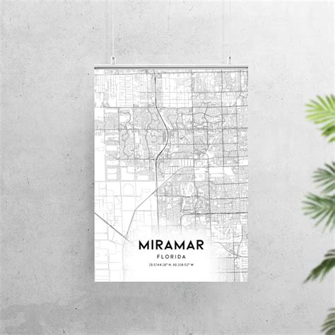 Miramar Map Print Miramar Map Poster Wall Art Fl United | Etsy