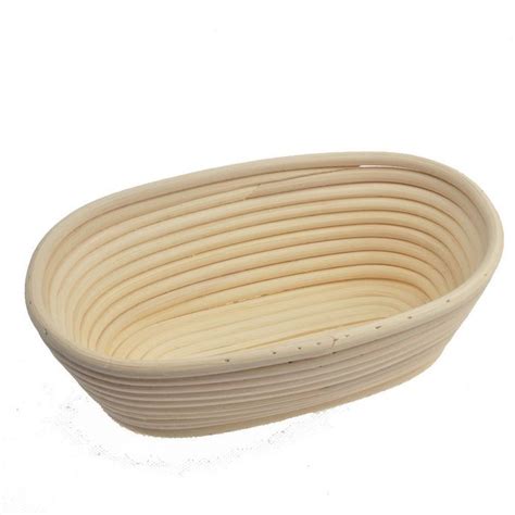 1x Oval Bread Proofing Proving Basket 25x15x8cm Rattan Banneton