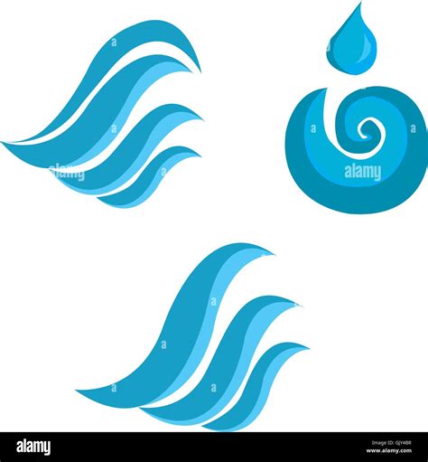 Glossy Blue Water Symbols Stock Vector Image And Art Alamy