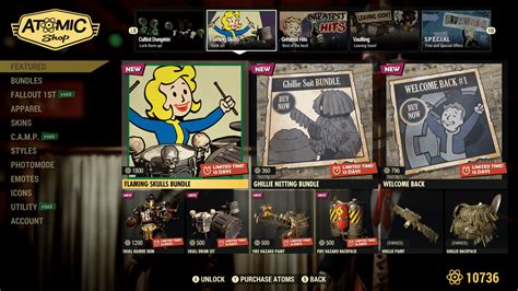 Fallout 76 Atomic Shop Weekly Update July 5