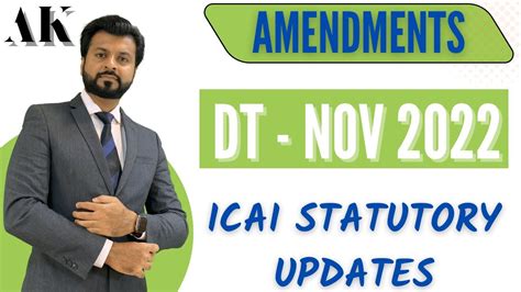 Amendments Nov Ca Final Dt Icai Statutory Updates Must See