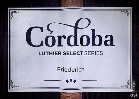 Cordoba Luthier Select Series Friederich FP CD IN Guitar GSI