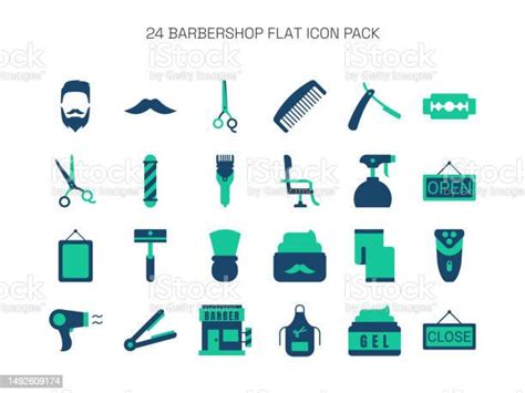 이발소 투톤 플랫 아이콘 디자인 벡터 일러스트레이션 세트 남자에 대한 스톡 벡터 아트 및 기타 이미지 남자 샴푸 아이콘