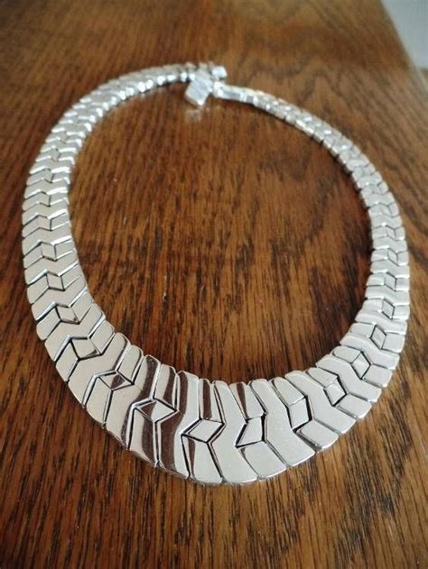 Vintage Sterling Silver Statement Necklace 925 Mexico 162 Etsy Silver Necklace Statement