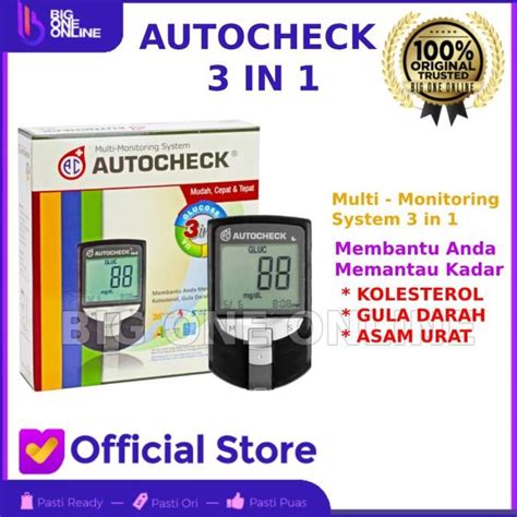 Jual Alat Autocheck 3 In 1 Alat Cek Gula Darah Kolesterol Asam Urat