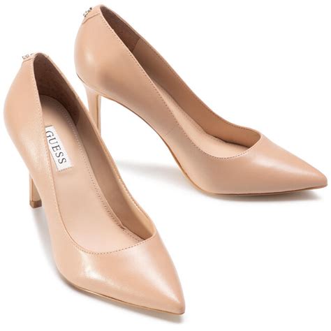 Tac N De Aguja Guess Dafne Fl Dae Lea Beige Zapatos Es