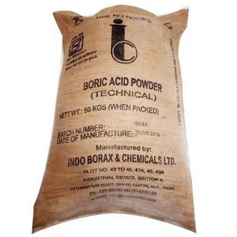 Industrial Grade Boric Acid Powder 10043 35 3 50 Kg Bag At Rs 95 Kg In Ahmedabad