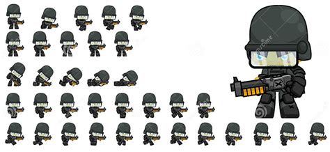 Cute Soldier Character Sprites Stock Vector Illustration Of Mascot Army 116919946