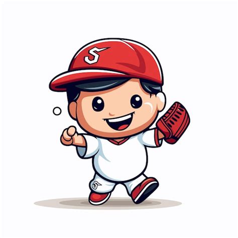 Ilustração de personagem de desenho animado de jogador de beisebol