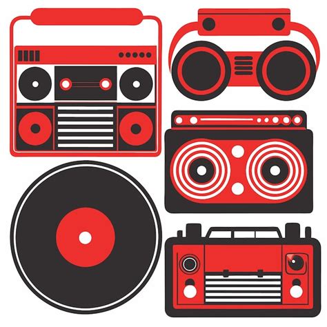 Premium Vector Retro Audio Equipment Icons