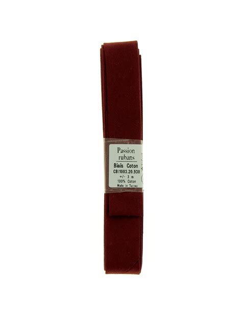 Biais Mm En Coton Uni Rouge Fonc Bordeaux X M Coudreetbroder