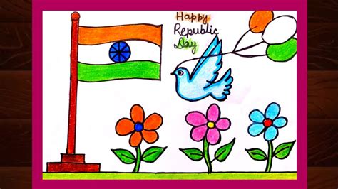 Republic Day Drawing Republic Day Poster Drawinghow To Draw Republic