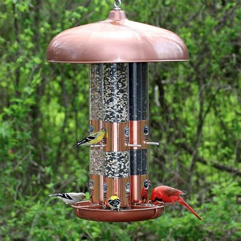Large Capacity Triple Tube Bird Feeder w/ Copper Ports | Bird feeders
