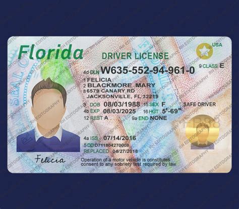 Florida Driving License Psd Template Rh Editography